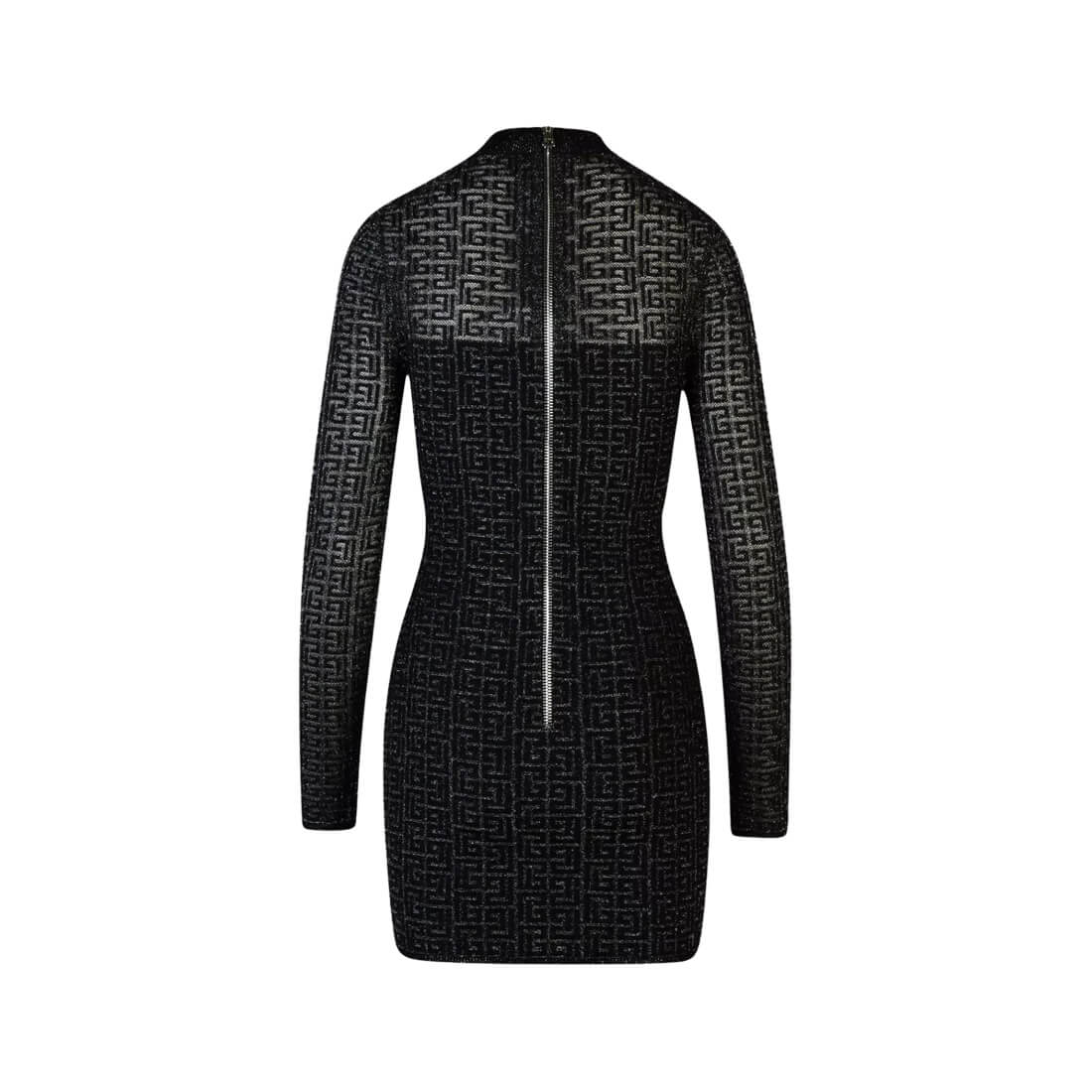 Black Velvet Bow Trim Long Sleeve Womens Dresses - Imagen 2